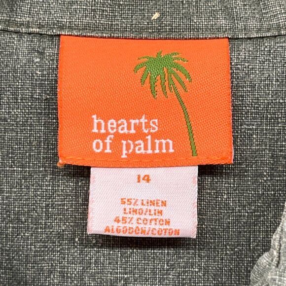 Hearts of Palm Linen Blend Button Down Shirt Olive Green Women's 14 - Picture 11 of 12